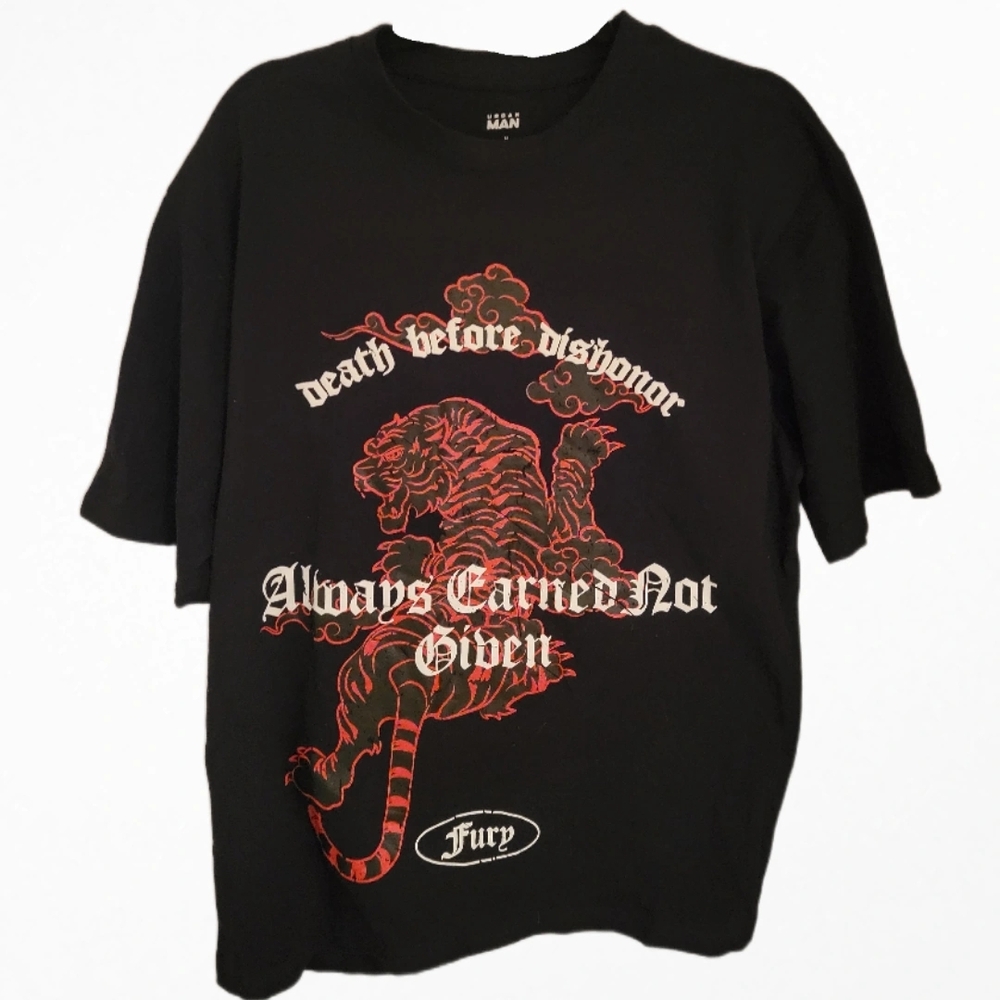 Urban Outfitters Black T-Shirt with White Text